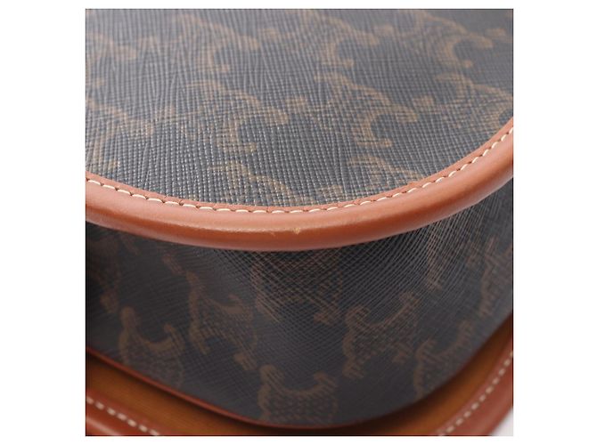 Céline Borsa Folco Medium Triomphe Celine Marrone Nero - vista 5