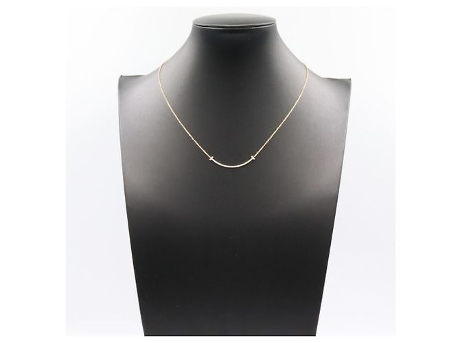 Tiffany T Collana Tiffany & Co. T Smile Small in oro rosa 18K con diamanti D'oro - vista 6