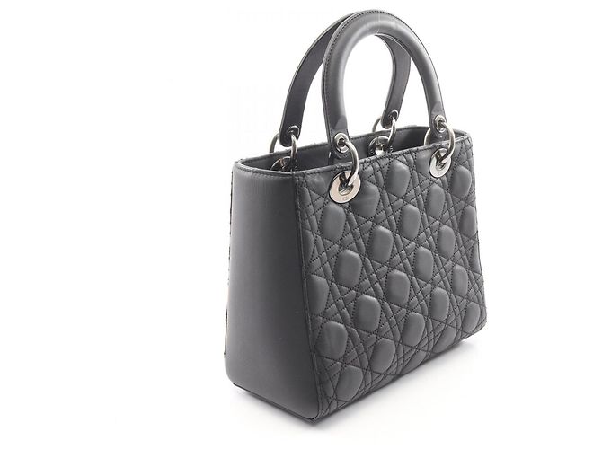 Christian Dior Lady Dior Cannage Handtasche Schwarz - Ansicht 2