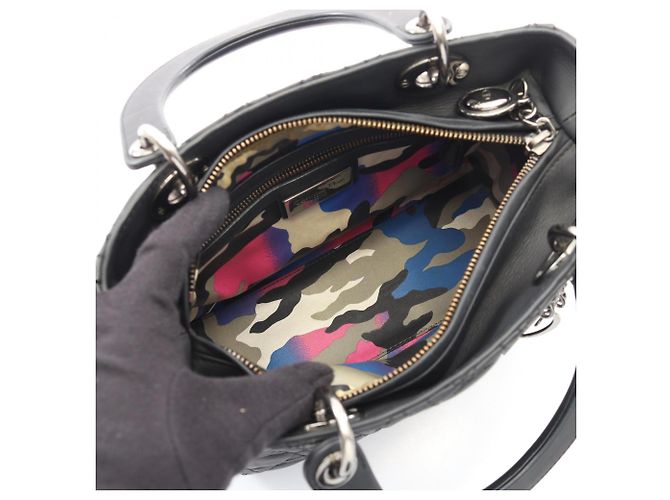 Christian Dior Lady Dior Cannage Handtasche Schwarz - Ansicht 3