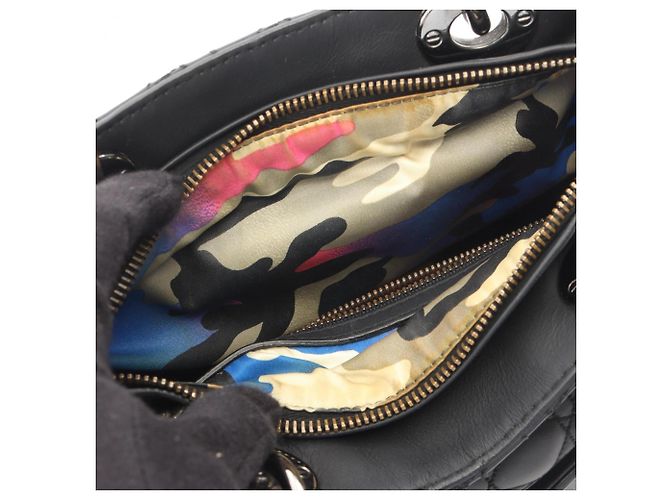 Christian Dior Lady Dior Cannage Handtasche Schwarz - Ansicht 5