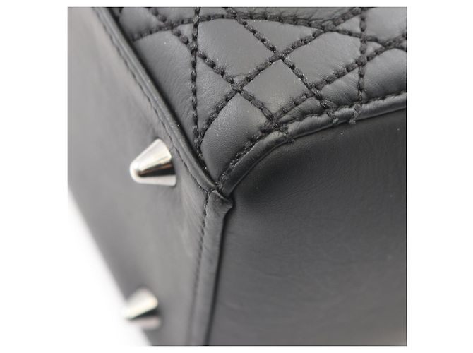 Christian Dior Lady Dior Cannage Handtasche Schwarz - Ansicht 7