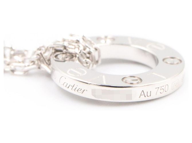 Collana Cartier Love Circle in oro bianco con diamante - vista 3