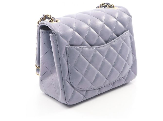 Borsa a tracolla Chanel Mini Matelassé Metallic Blu - vista 2