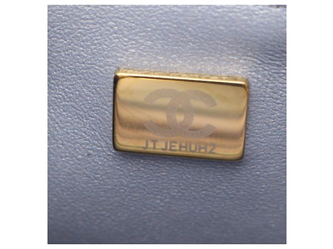 Borsa a tracolla Chanel Mini Matelassé Metallic Blu - vista 5