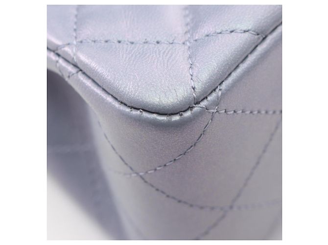Borsa a tracolla Chanel Mini Matelassé Metallic Blu - vista 7