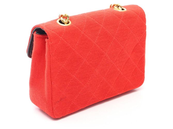 Borsa a Spalla Chanel Mini Matelassé Rosso - vista 2