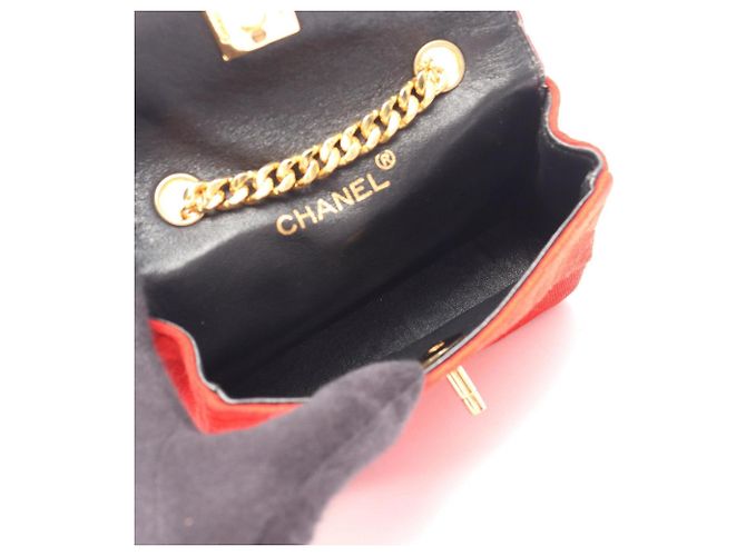 Borsa a Spalla Chanel Mini Matelassé Rosso - vista 3