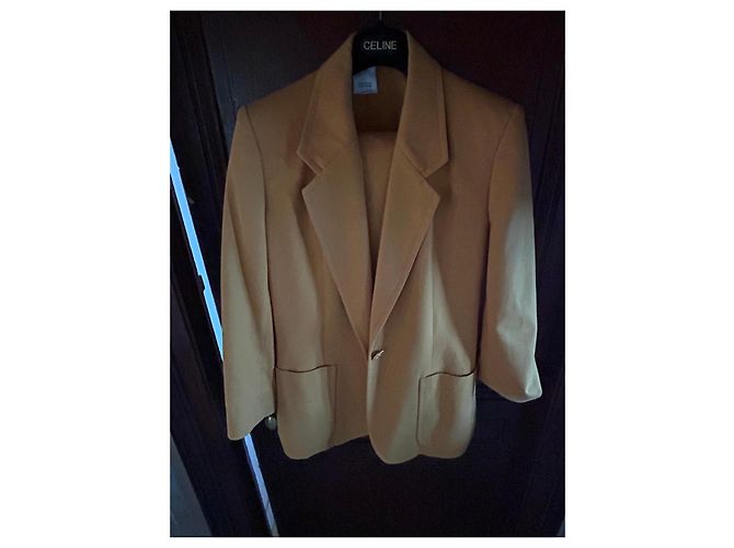 Conjunto de Traje Céline Amarillo Mostaza de Lana - vista 4