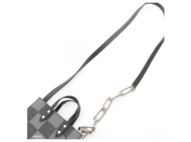 Louis Vuitton Sac Plat XS 2-Way Handbag Noir Damier ebène - vue 7