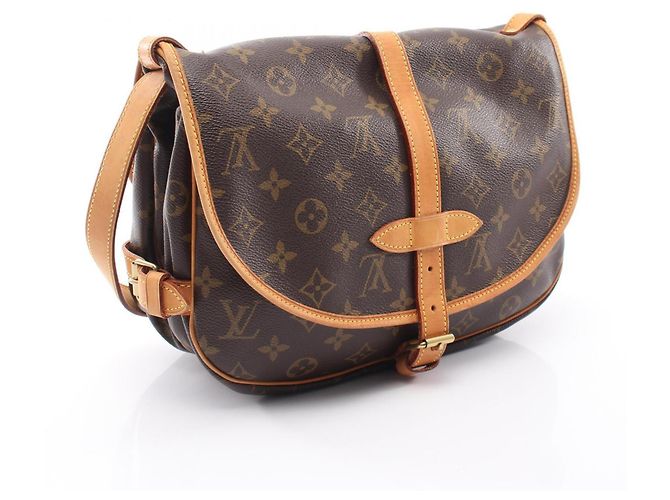Borsa a Spalla Louis Vuitton Saumur 30 Monogram Marrone - vista 2