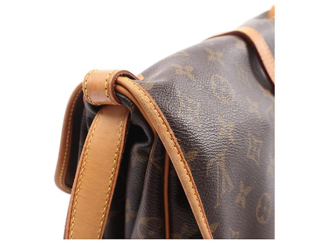 Borsa a Spalla Louis Vuitton Saumur 30 Monogram Marrone - vista 7