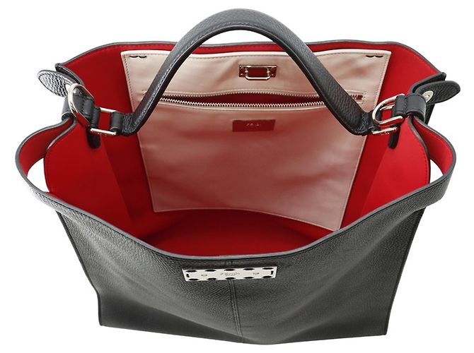 Fendi Peekaboo X-Lite Fit Ledertasche Schwarz - Ansicht 6