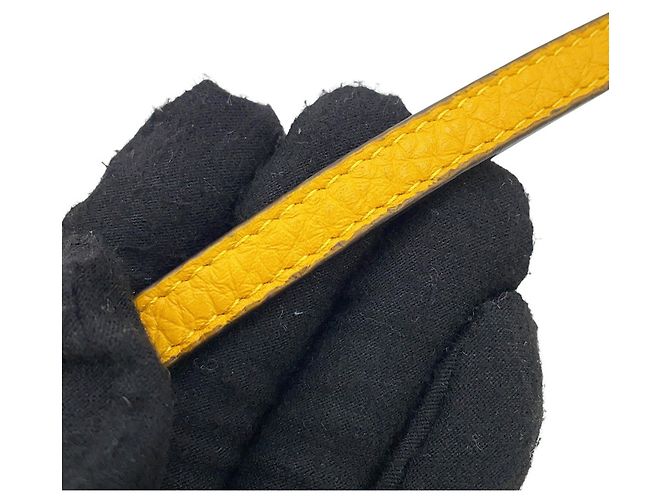 Borsa a tracolla Fendi Micro Flat Baguette Giallo - vista 11