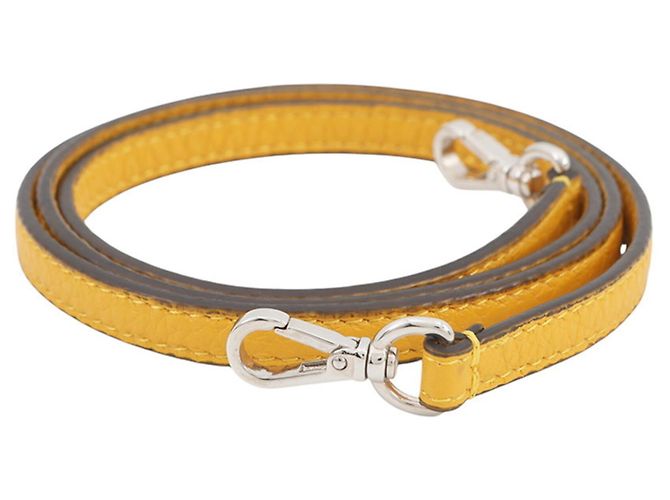 Borsa a tracolla Fendi Micro Flat Baguette Giallo - vista 14