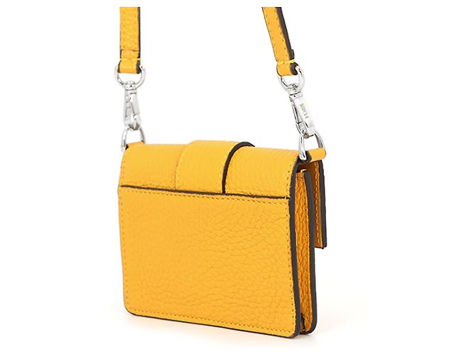 Borsa a tracolla Fendi Micro Flat Baguette Giallo - vista 2