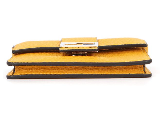 Borsa a tracolla Fendi Micro Flat Baguette Giallo - vista 3