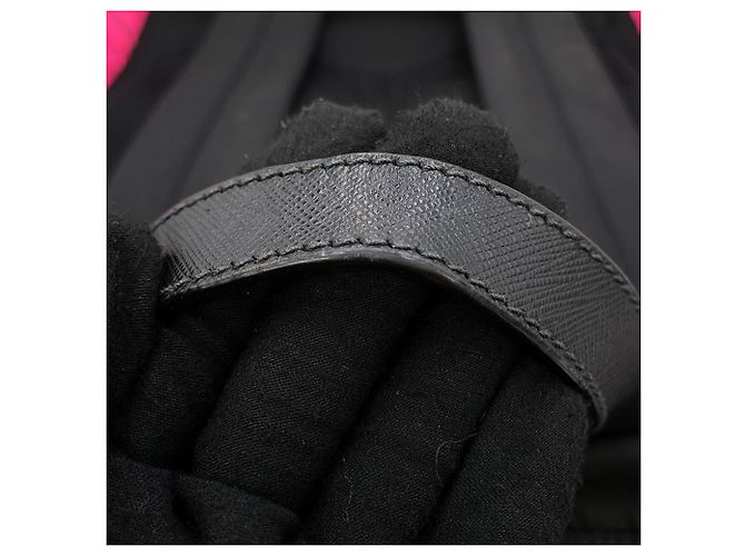 Zaino Prada 2VZ136 in nylon e pelle nero multicolore - vista 12