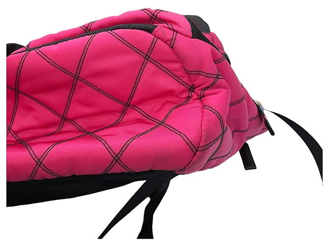 Zaino Prada 2VZ136 in nylon e pelle nero multicolore - vista 6