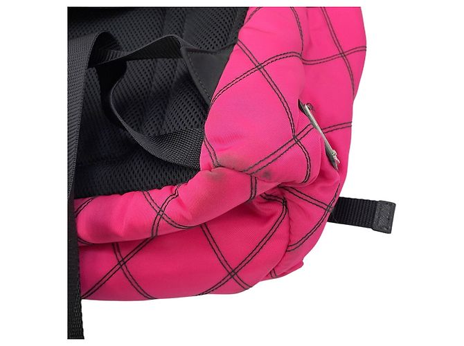 Zaino Prada 2VZ136 in nylon e pelle nero multicolore - vista 7