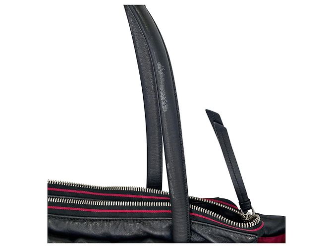 Borsa Tote in pelle nera Prada Nero - vista 12