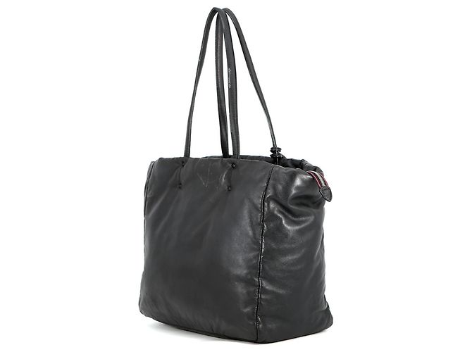 Borsa Tote in pelle nera Prada Nero - vista 2