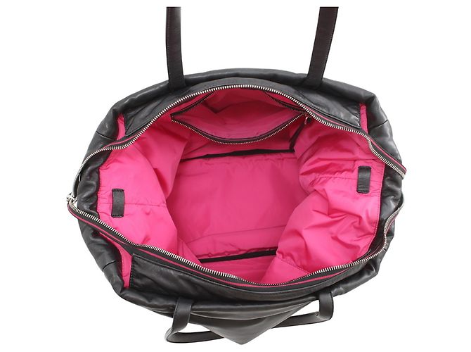 Borsa Tote in pelle nera Prada Nero - vista 5