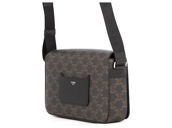 Céline Borsa a tracolla Celine Triomphe Flap Marrone Nero - vista 2