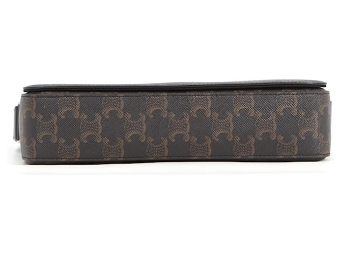 Céline Borsa a tracolla Celine Triomphe Flap Marrone Nero - vista 3