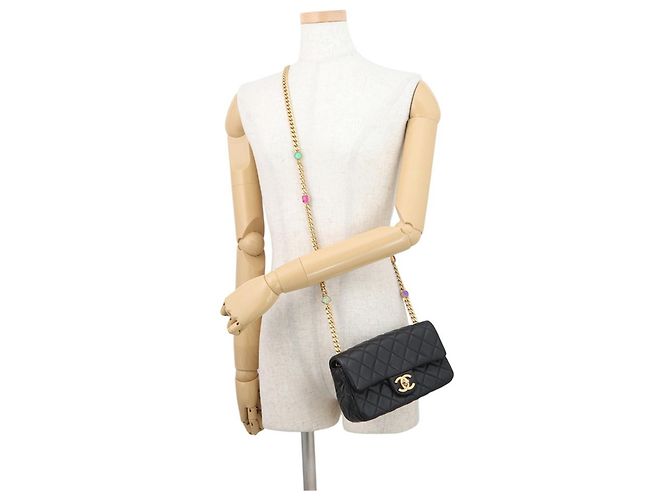 Bolsa de Alça Chanel Mini Matelassé Chain Preto - vista 4