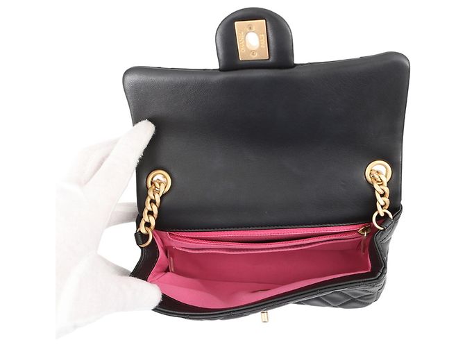 Bolsa de Alça Chanel Mini Matelassé Chain Preto - vista 5