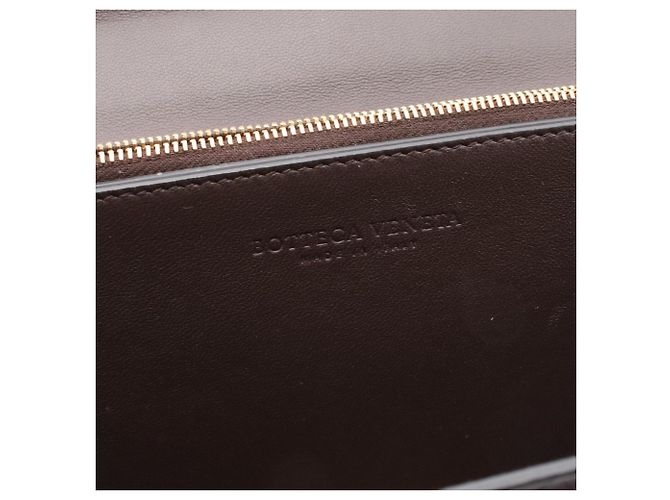 Borsa a tracolla in pelle classica Bottega Veneta Marrone - vista 4