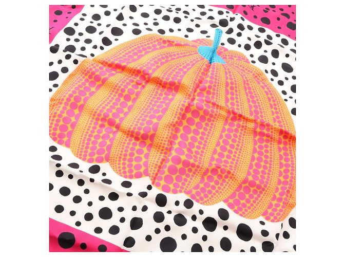 Louis Vuitton x Yayoi Kusama Carré 90 Pumpkin Scarf Rosa Multicolore - vista 5