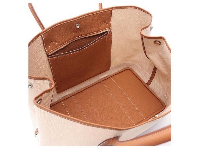 Hermès Borsa Tote Hermes Neo Garden 41 Voyage Marrone D'oro Crudo - vista 3