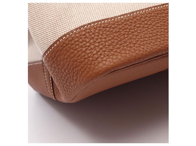 Hermès Borsa Tote Hermes Neo Garden 41 Voyage Marrone D'oro Crudo - vista 6