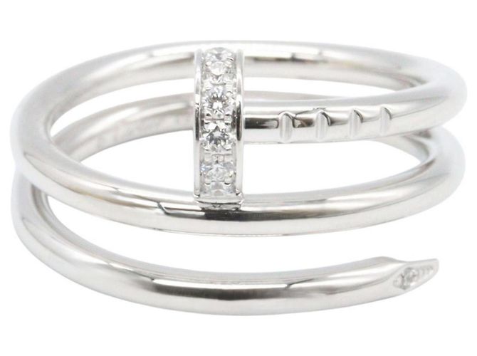 Cartier Juste un Clou Double Diamond Ring in 18K Weißgold Silber - Ansicht 2