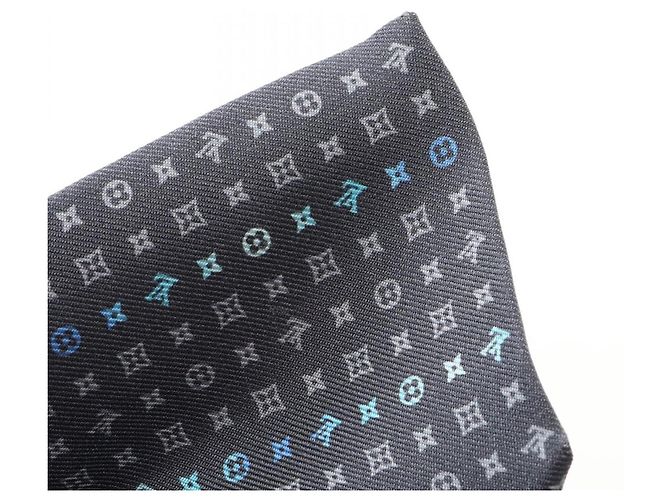 Cravatta in seta multicolore blu Louis Vuitton - vista 6