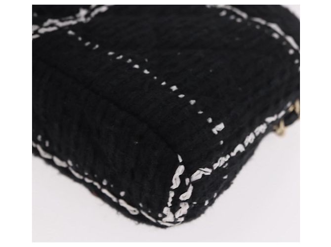 CHANEL Matelasse Chain Shoulder Bag Tweed Black Gold CC Auth 186402M Nero D'oro - vista 15