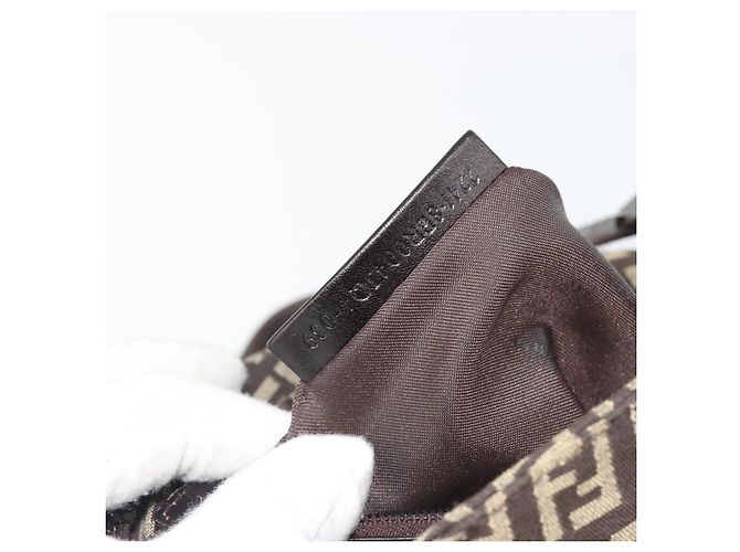 FENDI Zucchino Canvas Mamma Baguette Schultertasche Schwarz Authentisch 186465V - Ansicht 11