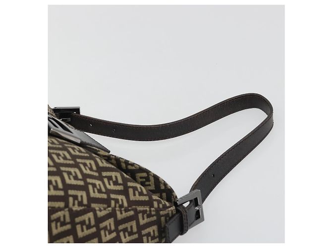 FENDI Zucchino Canvas Mamma Baguette Schultertasche Schwarz Authentisch 186465V - Ansicht 14