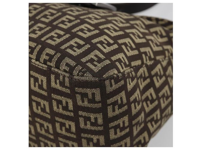 FENDI Zucchino Canvas Mamma Baguette Schultertasche Schwarz Authentisch 186465V - Ansicht 15