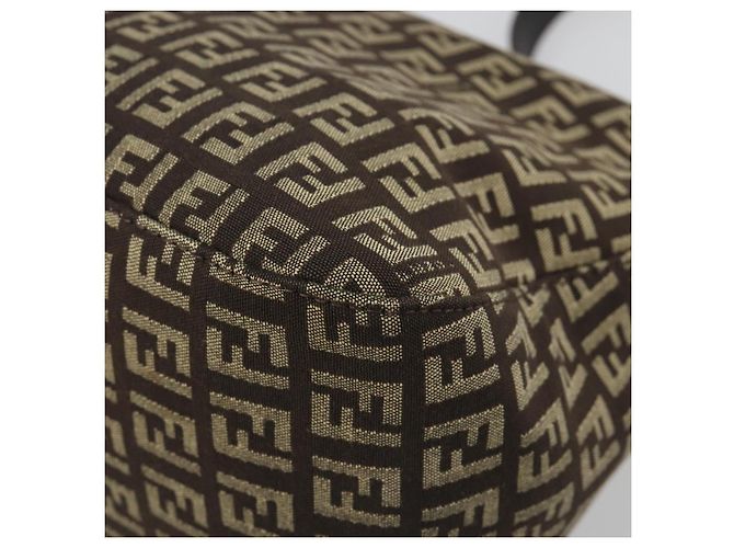 FENDI Zucchino Canvas Mamma Baguette Schultertasche Schwarz Authentisch 186465V - Ansicht 17