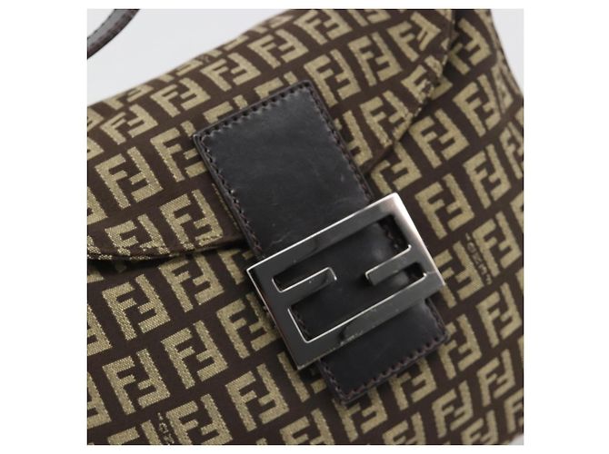 FENDI Zucchino Canvas Mamma Baguette Schultertasche Schwarz Authentisch 186465V - Ansicht 20