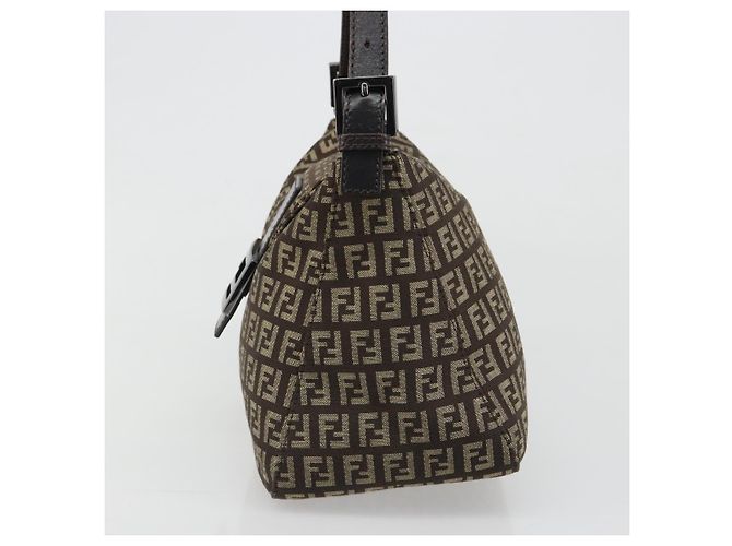 FENDI Zucchino Canvas Mamma Baguette Schultertasche Schwarz Authentisch 186465V - Ansicht 3