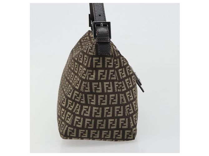 FENDI Zucchino Canvas Mamma Baguette Schultertasche Schwarz Authentisch 186465V - Ansicht 4