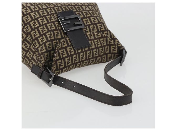 FENDI Zucchino Canvas Mamma Baguette Schultertasche Schwarz Authentisch 186465V - Ansicht 7
