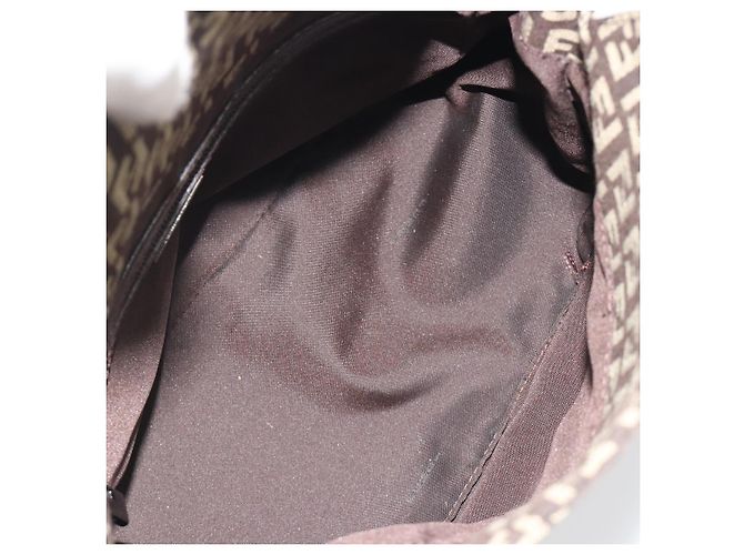 FENDI Zucchino Canvas Mamma Baguette Schultertasche Schwarz Authentisch 186465V - Ansicht 9