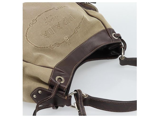 Borsa a tracolla PRADA Jacquard Canvas Beige Oro Autentica 188837SAM D'oro - vista 6