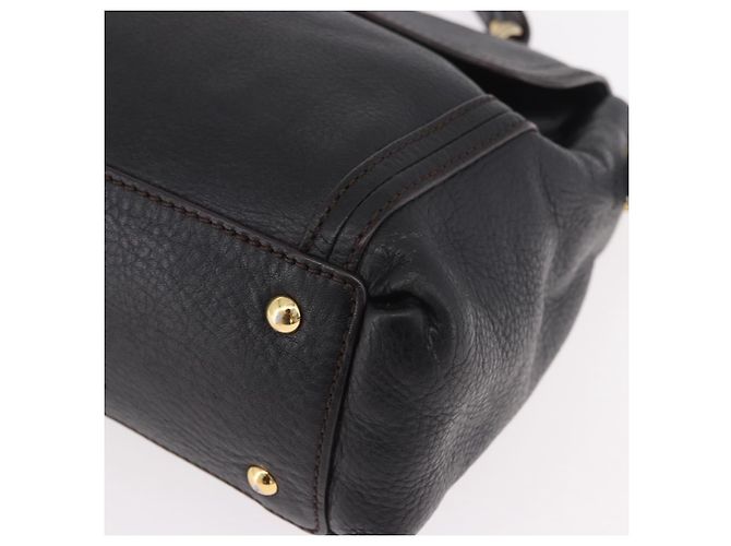Borsa MCM in Pelle 2way Nera Oro Auth ka4862 Nero D'oro - vista 16