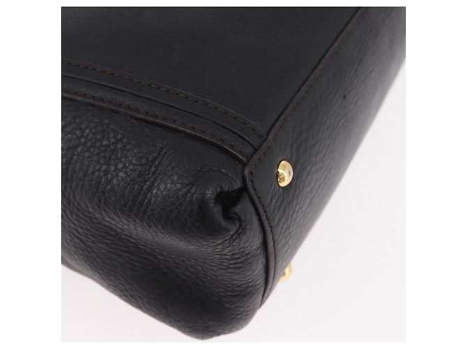 Borsa MCM in Pelle 2way Nera Oro Auth ka4862 Nero D'oro - vista 17